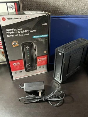 Motorola SB6580 SURFboard 343 Mbps 4 Port Gigabit Wireless Cable Modem - Black - Image 1 of 4