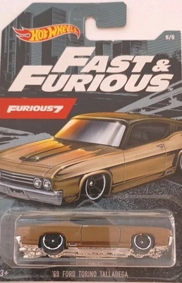 Hot Wheels Fast & Furious ’69 Ford Torino Talladega Brown Furious 7 5/5  – HW194 - Image 1 of 4