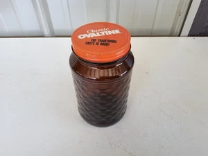 Vtg. Classic Ovaltine with Amber Hobnail Jar and Orange Ovaltine Lid! - Bild 1 von 7