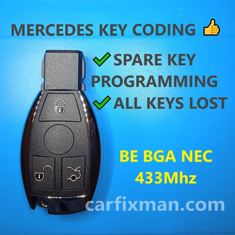 MERCEDES BENZ KEY CODING ✔️ SPARE KEY PROGRAMMING ✔️ ALL KEYS LOST  - Image 1 of 3