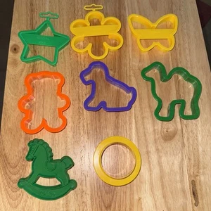 Vtg Wilton Hallmark Plastic Cookie Cutters Star Flower Rocking 1990s Lot Of 8 - Picture 1 of 6