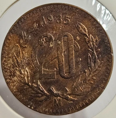 1935 Mo Mexico 20 Centavos Large Size Circulated Type Coin Scarce - FREE SHIP! 2 - Image 1 of 2