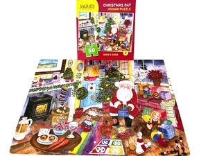 Rompecabezas de Navidad de 50 piezas - Rompecabezas grande para niños Árbol de Papá Noel Regalos Chimenea - Imagen 1 de 10