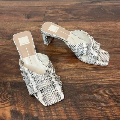 NUEVO Dolce Vita Carlan Slide Serpiente Estampado Pitón Puntera Cuadrada Tacón Talla 9.5 Foto 1 de 4