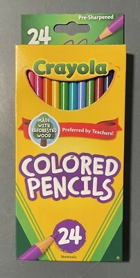 Crayola 68-4024 Long Pre-Sharpened Bright Bold Colored Pencils Pack of 24 New - Image 1 of 2