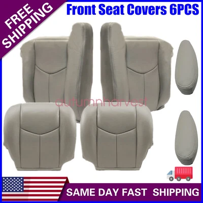 Cubierta de asiento inferior y superior gris para conductor y pasajero para 03-06 Chevy Tahoe Silverado Foto 1 de 4