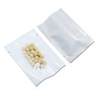 Flat Front Clear Back White Open Top Plastic Bag Vacuum Pack Nuts Tea Food Pouch