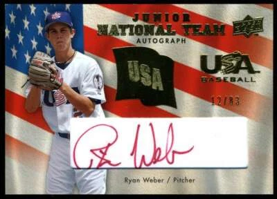 Ryan Weber 2008 Upper Deck National Team 012/083 Autograph USA - Image 1 of 2