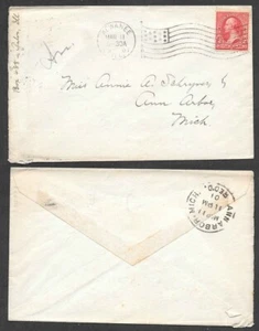 1901 Cover - Kawanee, Illinois - Machine Cancel - Flag - Picture 1 of 1