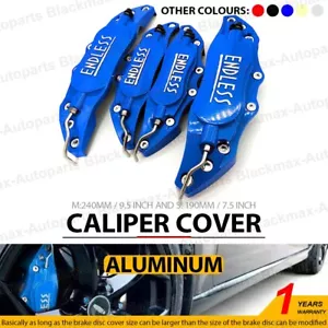 4x Blue ENDLESS Meta Style Brake Caliper Cover Universal Car Disc Front Rear Kit - Picture 1 of 9