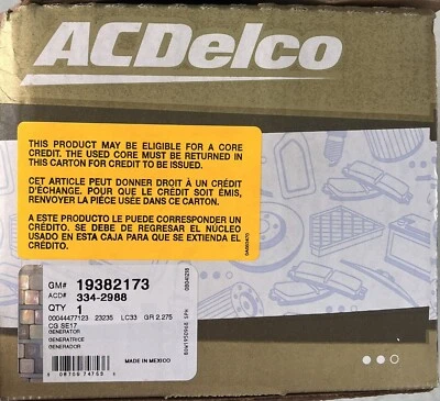 ACDelco Gold 334-2988 Remanufactured Alternator For Chevy Sonic 2011-2017 SC - Image 1 of 2