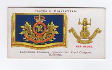 Players Drum Banners & Cap Badges 1924 #33 Lanarkshire Yeomanry (Lancers)