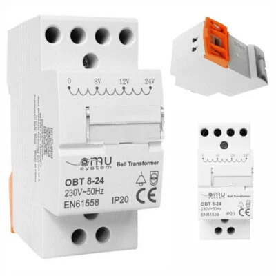 Klingeltrafo Klingeltransformator Einbau aufrastbar 230V 8V 12V 24V Hutschiene - Bild 1 von 4