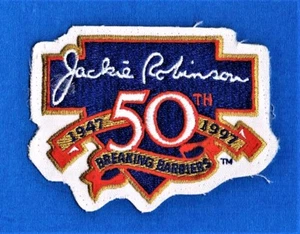 1997 JACKIE ROBINSON BREAKING BARRIERS 50th ANNIVERSARY MLB PATCH  - Picture 1 of 1