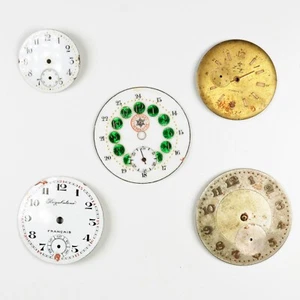 Lotto di 5 Quadranti per Orologio da Tasca Vintage Pocket Watch Dials - Imagen 1 de 2