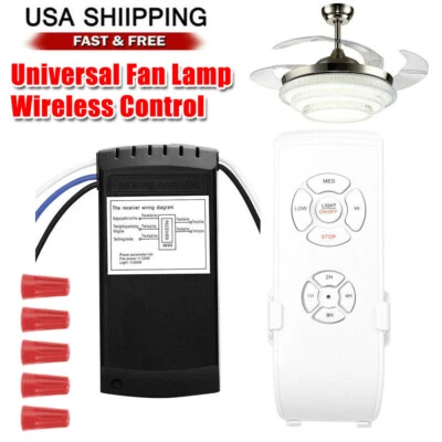 Universal Ceiling Fan Lamp Light Remote Control Receiver Kit Timing Wireless US - Image 1 of 4