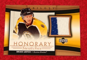 BRIAN LEETCH BRUINS 2005-06 UPPER DECK TRILOGY HONORARY SWATCHES JERSEY (H-2540) - Picture 1 of 1