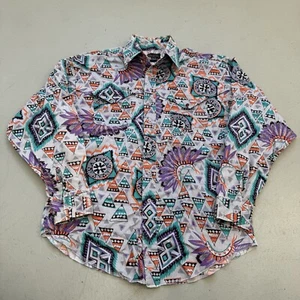 Vintage Panhandle Slim Shirt Men Sz M Aztec Southwestern Brushpopper - Picture 1 of 11