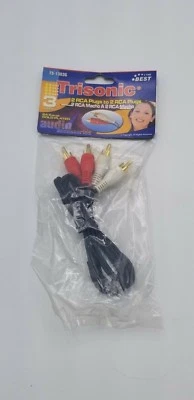 TRISONIC TS-1303G 2 enchufes RCA A 2 enchufes RCA 3 pies chapados en oro blindados NUEVO Foto 1 de 3