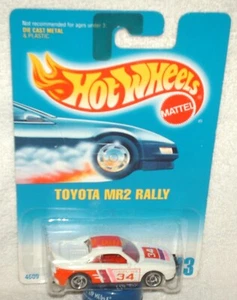 Hot Wheels 1995 #233 Toyota MR2 Rally white,sawblade wheels, excellent card - Picture 1 of 2