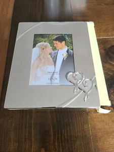 Lenox True Love 10.5" x 8.5" Silver Hearts Picture Frame Desk Wall Holds 5" x 7" - Picture 1 of 4