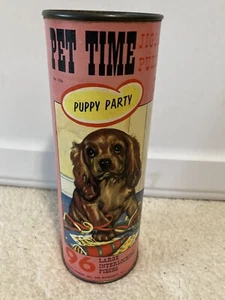 Vintage 1963 Pet Time Puppy Party 96 Pc Jigsaw Puzzle 10" x 14" Complete in Can - Picture 1 of 9