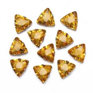 10pcs 18mm Sew On Triangle Glass Crystal Rhinestones Flat Back Claw Cup Beads