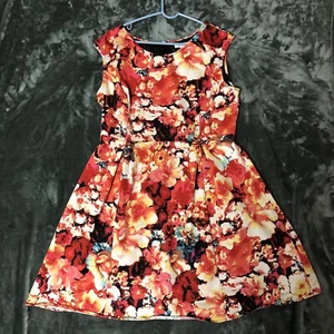 Liz Claiborne size 16 multi color sleeveless Dress Lined A-line. - Picture 1 of 12