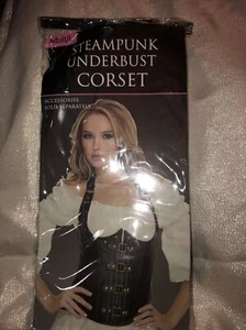 Steampunk Korsett Kostüm Cosplay Schwarz und Gold Neu Größe L - Bild 1 von 7