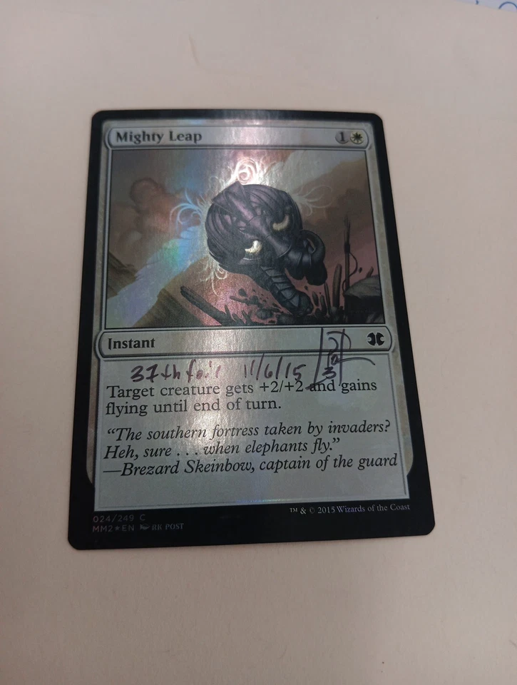 Mighty Leap  Foil Signed by RK Post  Magic the Gathering - Image 1 of 1