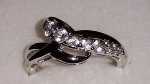 *ELEGANT&SEXY* Kay Jewelers Sterling Silver 8 Lab Created Sapphire Ring (Size 7) - Picture 1 of 6