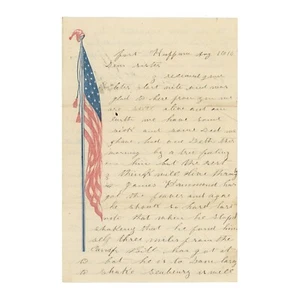 1861 Civil War Letter by 23rd New York Soldier — Skirmish at Falls Church - Picture 1 of 3