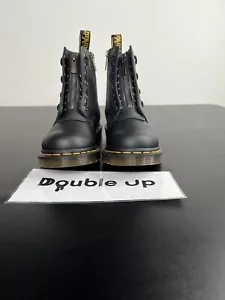 Dr. Martens 1460 DOUBLE ZIP LEATHER LACE UP BOOT MSRP $190 Black Women Size 5 - Picture 1 of 4