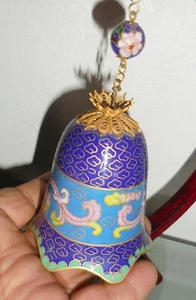 VINTAGE BLAUE EMAILLE CLOSIONNE FIGUR GLOCKE SCHÖNER DRACHE DESIGN NR - Bild 1 von 5