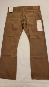 Pantaloni in velluto a coste IZOD da uomo in acqua salata taglia 38 x 32 marrone marrone marrone marrone chiaro dritto Metrix - Foto 1 di 10