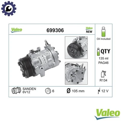 COMPRESSOR AIR CONDITIONING 699306 FOR VAUXHALL CORSA/Mk/II/VAN CORSAVAN  OPEL - Image 1 of 4