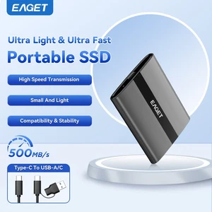 EAGET External SSD USB 3.2 USB-C Portable SSD Solid State Drive 550MB/s PSSD lot - Picture 1 of 17