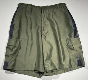 Vintage Nike Cargo Shorts Men's 2XL Green Pockets Baggy Fit Retro Y2K - Picture 1 of 16