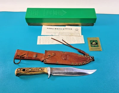 Cuchillo Bowie Puma Modelo 6396 1968 Vintage + Funda Alemania + Caja de Fábrica TR740 Foto 1 de 4