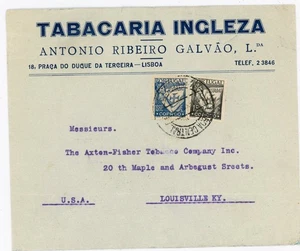 Portugal LUSAIDS ISSUE-Sc#515,#501-LISBON-11/1/35-`ENGLISH TOBACCO SHOP` ENVELOP - Picture 1 of 2