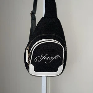 Juicy Couture Gürteltasche schwarz Frottee mit Logostickerei - Bild 1 von 6
