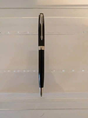 D4 vtg Black Ct Parker Sonnet Ballpoint Pen - Needs Refill - P Date  - Image 1 of 4