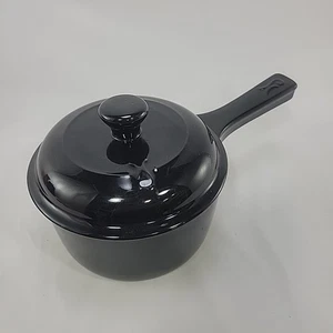 Xtrema Ceramic 1 Quart Black Saucepan W/ Lid - Oven, Microwave Stovetop - Picture 1 of 10