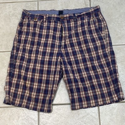 Pantalones Cortos J CREW Para Hombre Talla 35 Frente Plano Cuadros ROJO BLANCO AZUL Calce Clásico Golf A22 Foto 1 de 4