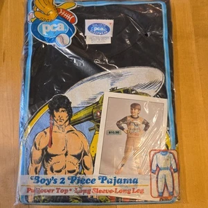 Vtg NOS PCA 2 Piece Childrens Pajama Set RAMBO Sylvester Stallone Corner Size 7 - Picture 1 of 10
