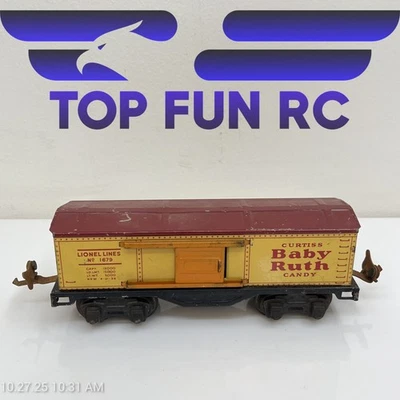 Lionel O27 Gauge Prewar 1679 Baby Ruth Box Car 1:48 Scale - Image 1 of 4