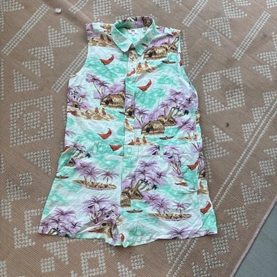 Levi's San Francisco Women Hawaiian Print Lyocell Sleeveless Romper Size large - Image 1 of 4