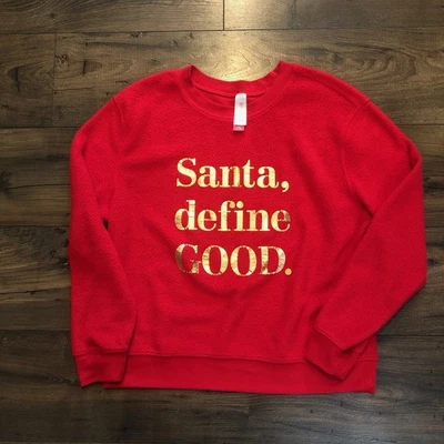Sudadera polar SANTA, DEFINE GOOD No Boundaries roja talla juniors grande 11-13 Foto 1 de 2