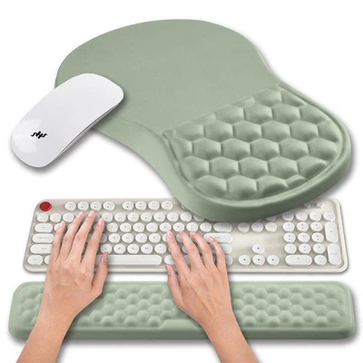 2 in 1 Ergonomic Mouse Pad Wrist Support & Wrist Rest for Computer Keyboard S... - Image 1 of 4