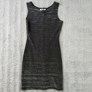 Vestido vintage 579 para mujer pequeño plateado metálico ceñido al cuerpo mini hecho en EE. UU. AÑOS 90 - Imagen 1 de 8